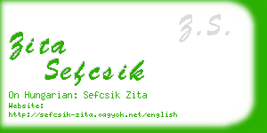 zita sefcsik business card